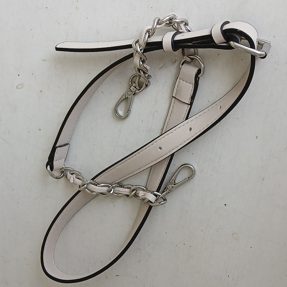 Ivory Cream Strap Silver Hardware Replacement Crossbody Bag Strap